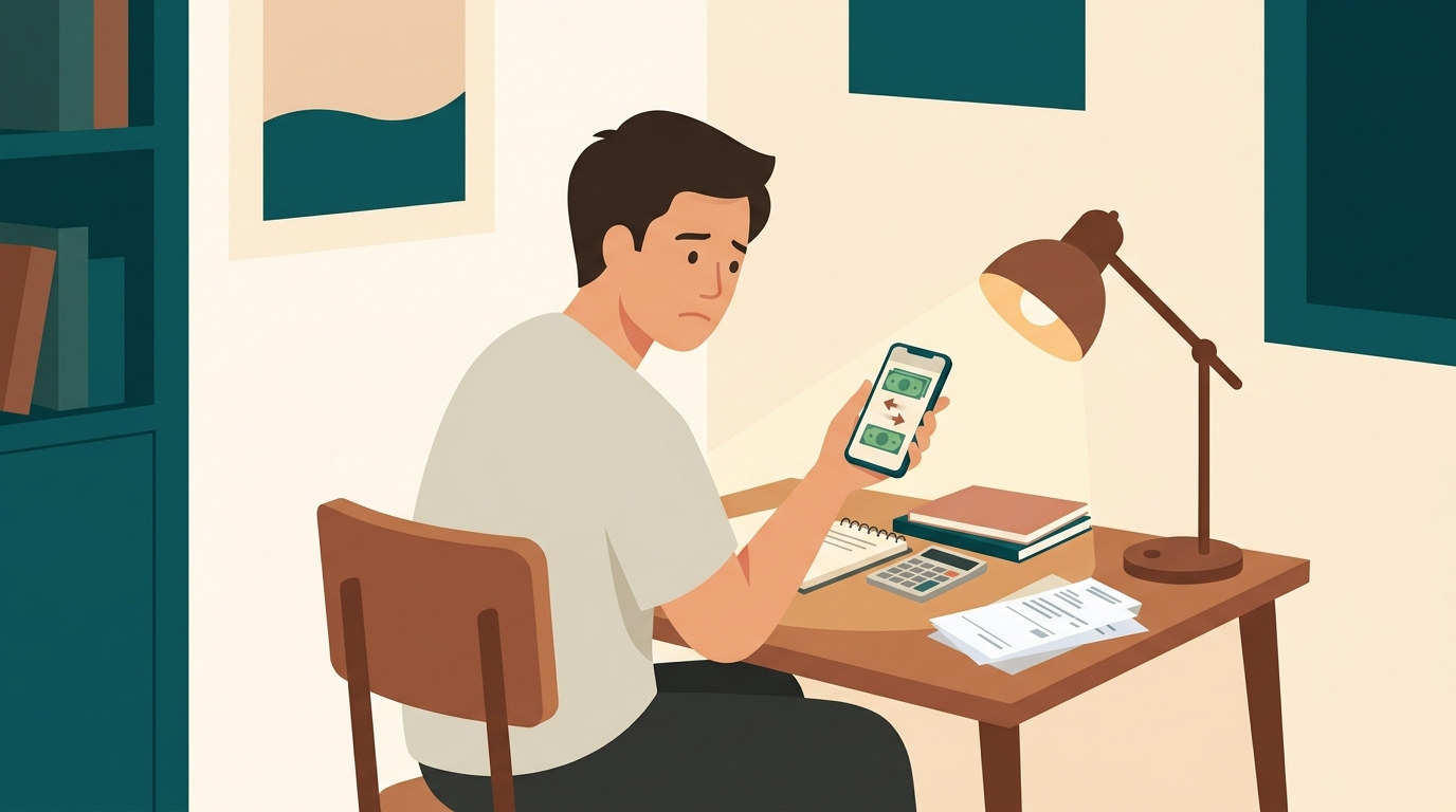 Người trẻ ngồi trong căn phòng trọ chật hẹp nhìn sao kê ngân hàng và nỗi lo gửi tiền về quê