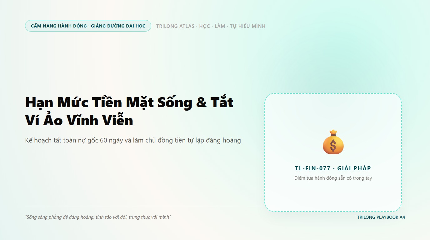 Sinh viên ngồi lập bảng kế hoạch trả nợ 60 ngày trên sổ tay và chuyển sang chi tiêu tiền mặt kỷ luật