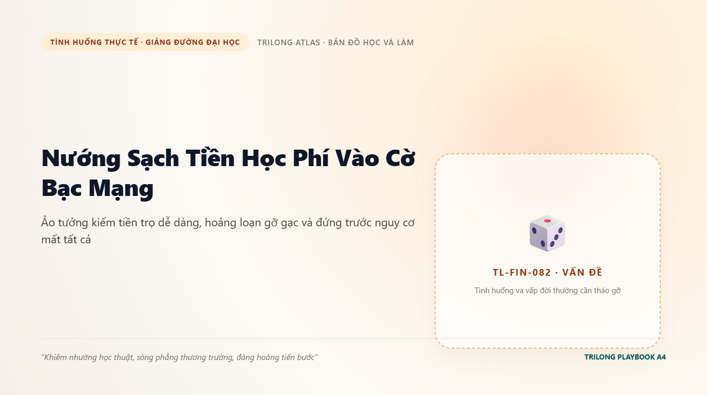 Minh họa sinh viên ôm đầu bế tắc trong bóng tối bên màn hình điện thoại hiển thị số dư bằng 0