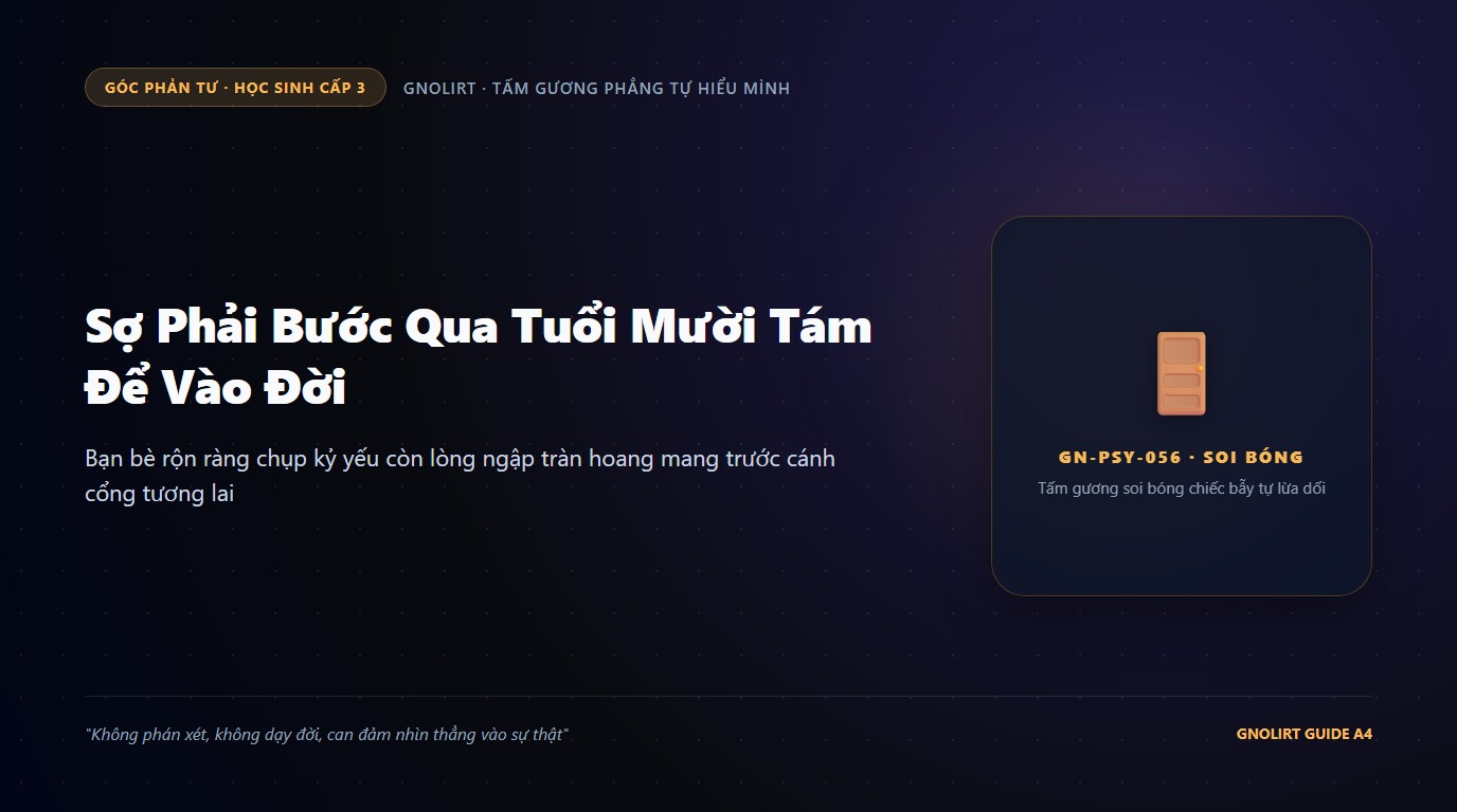 Minh họa bạn học sinh đứng lặng lẽ bên gốc cây phượng sân trường nhìn bạn bè ríu rít chụp kỷ yếu