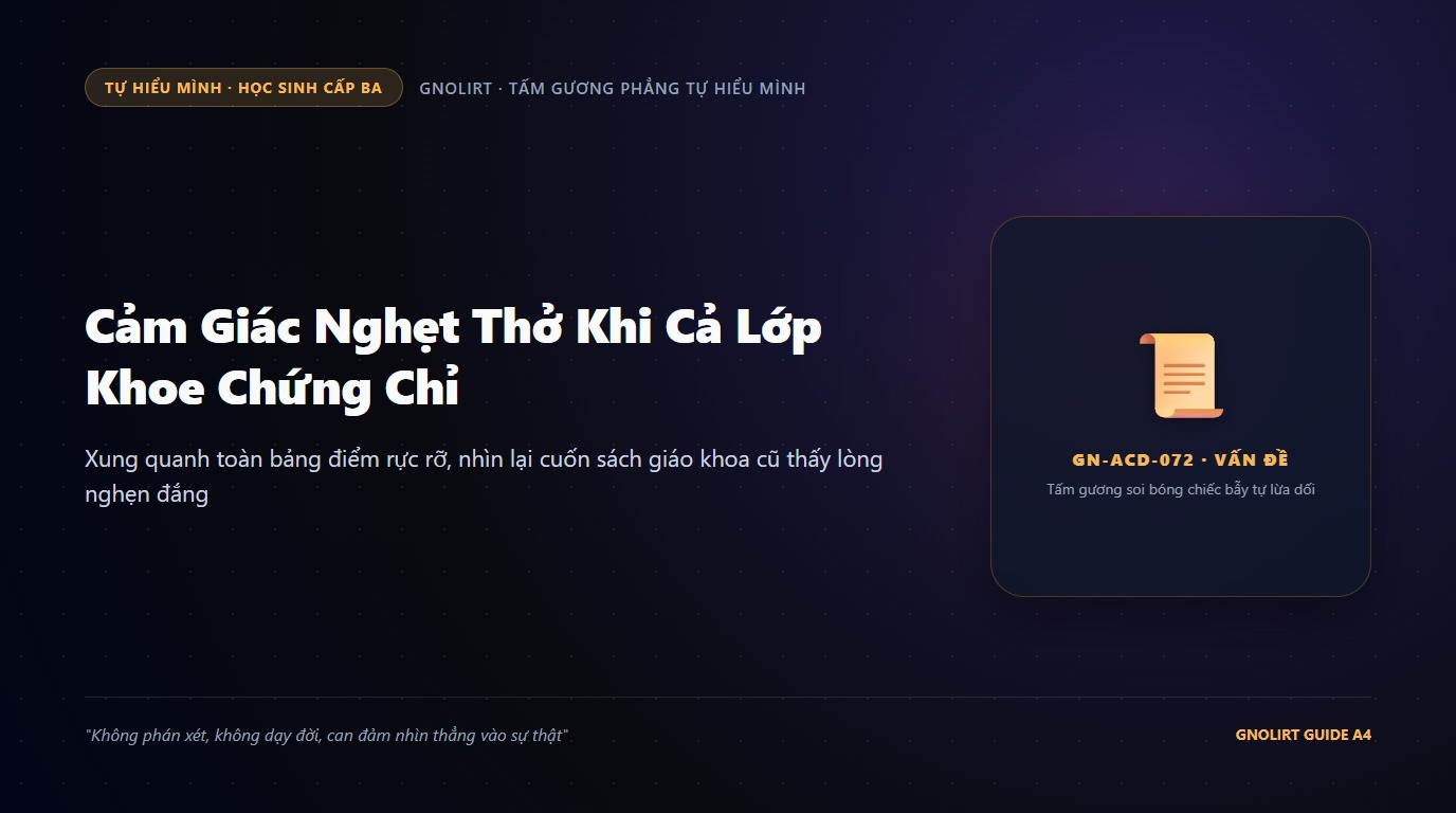 Minh họa học sinh cấp ba ngồi co ro trong bóng tối phòng ngủ nhìn ánh sáng điện thoại phản chiếu nỗi nghẹn ngào