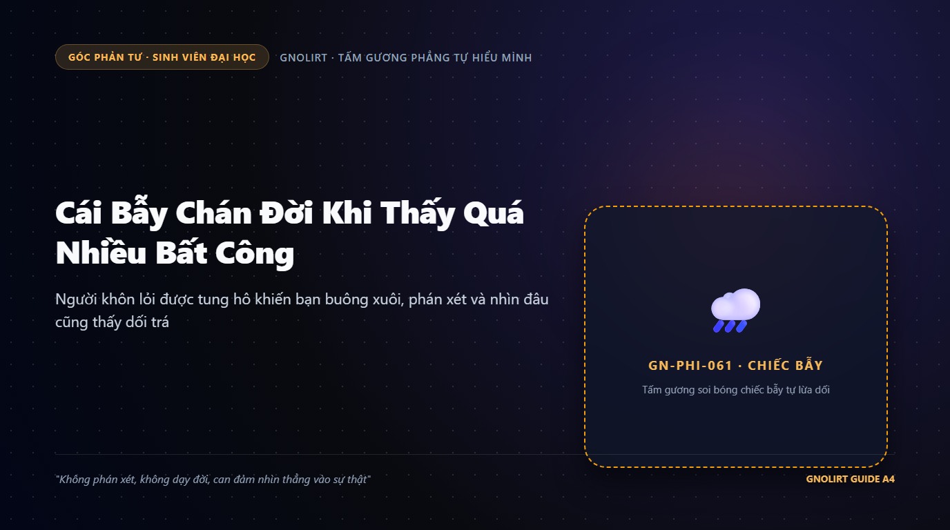 Minh họa bạn sinh viên ngồi thở dài ngao ngán nhìn ra dòng người hối hả qua ô cửa kính quán nước