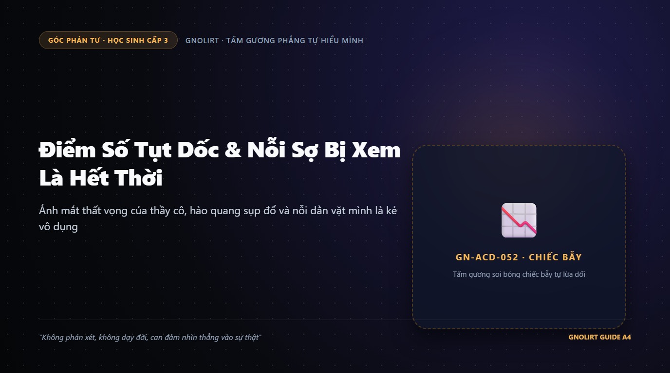 Minh họa học sinh ngồi gục đầu bên bài kiểm tra điểm kém trong lớp học vắng