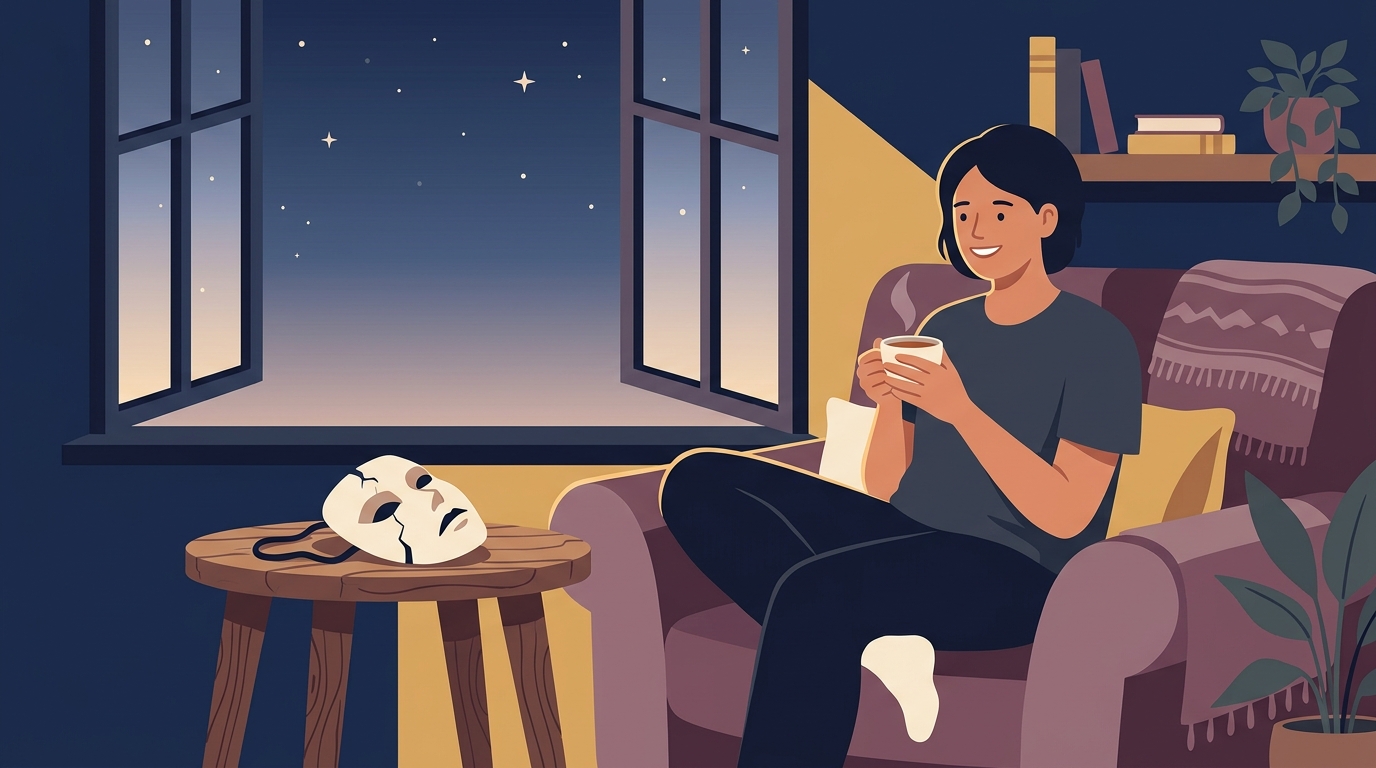 Cởi bỏ âu phục sân khấu, ngồi tĩnh lặng bên tách trà ấm và khung cửa sổ ban mai