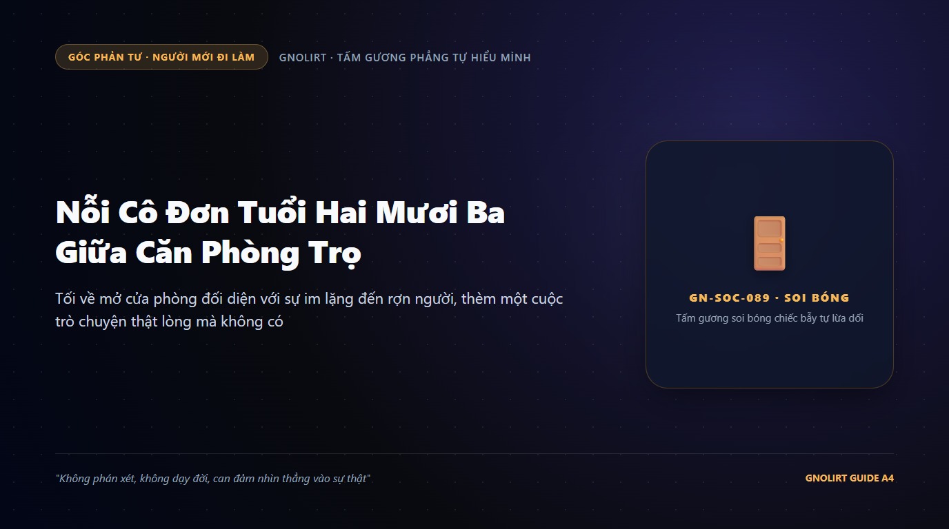 Người trẻ ngồi lặng lẽ thu mình trên mép đệm trong căn phòng trọ nhỏ buổi tối