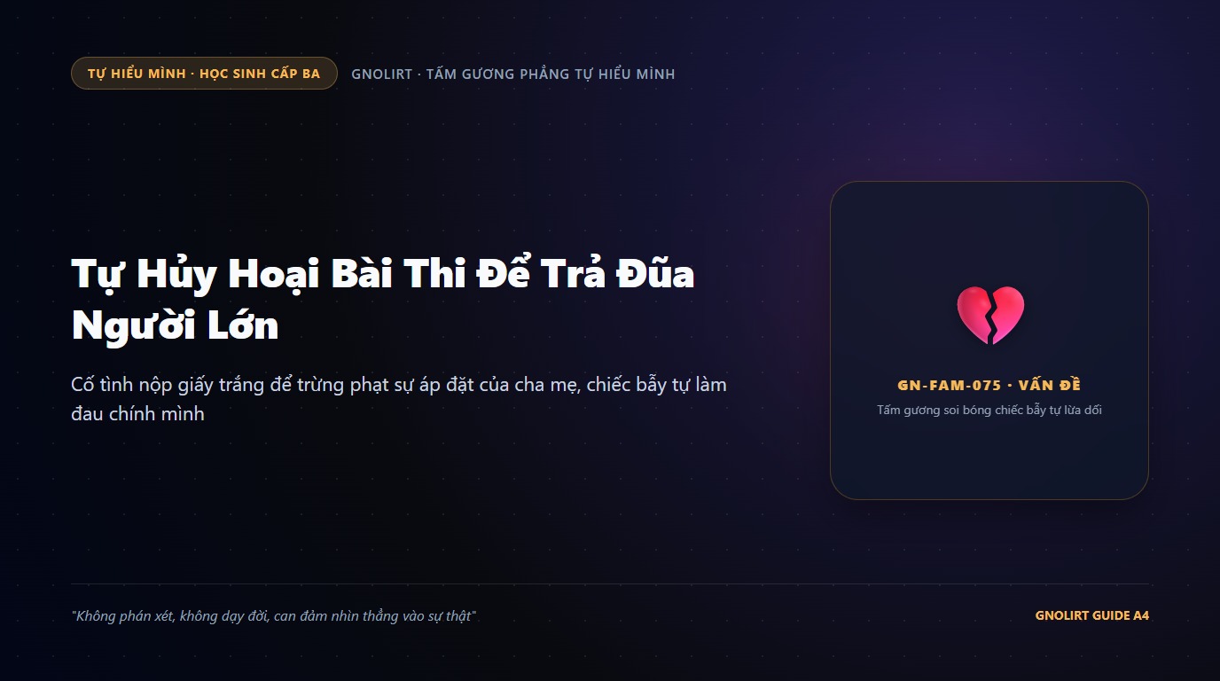 Tự hủy hoại bài thi để trả đũa người lớn