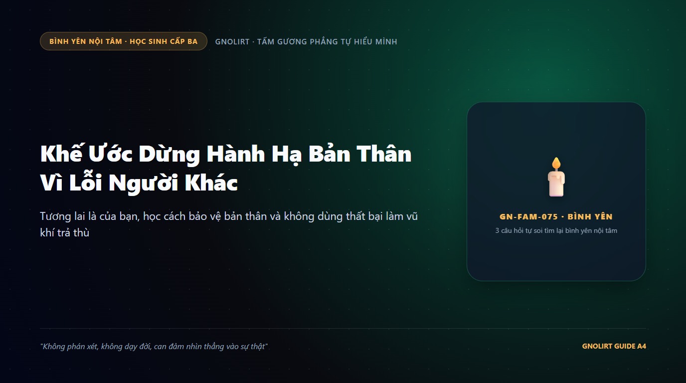 Giành lại quyền tự quyết cuộc đời và ngừng làm đau chính mình